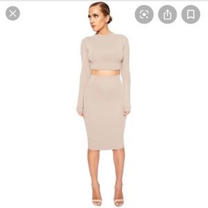Naked Wardrobe bodycon long sleeve set